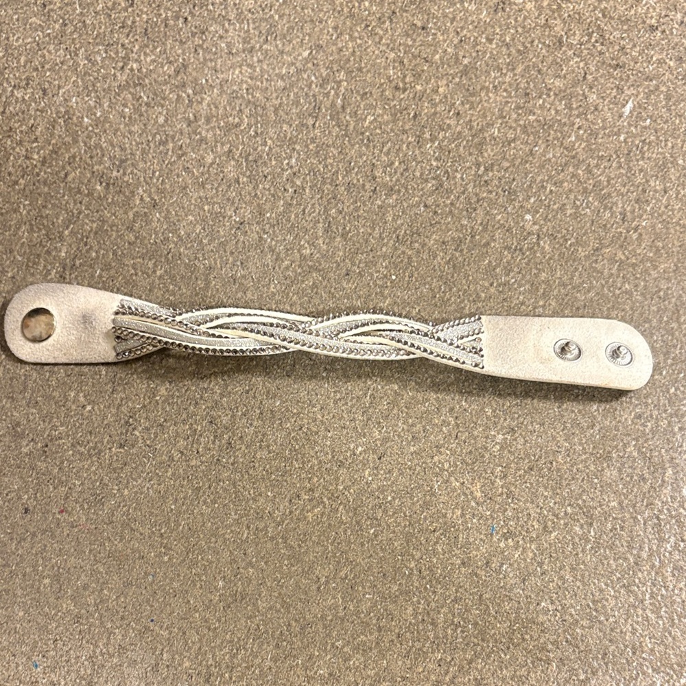 Braided off white Leather Bracelet